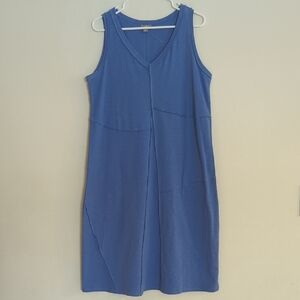 Like New J. Jill Blue Sleeveless V-Neck Cotton Sundress - Size M